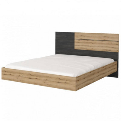 Arte Elevate Your Bedroom With The Elegant Bafra Eu King Bed (1700mm X 1000mm X 2050mm) In Oak Artisan & Norwegian Pine - image 1