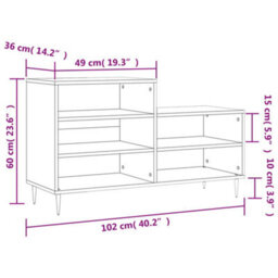Vidaxl Shoe Cabinet Black 102X36X60 Cm Engineered Wood - thumbnail 3