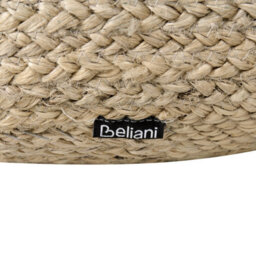 Wyld And Coco Taupe Jute Pouffe 50 X 50 X 40 Cm Round Ottoman With Eps Bead Filling Boho-Chic - thumbnail 5