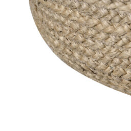 Wyld And Coco Taupe Jute Pouffe 50 X 50 X 40 Cm Round Ottoman With Eps Bead Filling Boho-Chic - thumbnail 4