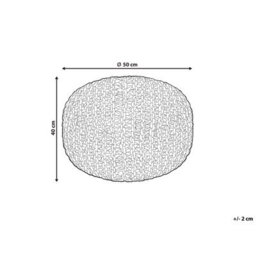 Wyld And Coco Taupe Jute Pouffe 50 X 50 X 40 Cm Round Ottoman With Eps Bead Filling Boho-Chic - thumbnail 3