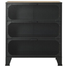 Berkfield Industrial Storage Cabinet Rustic Brown 72X36X82 Cm Metal And Mdf - thumbnail 3