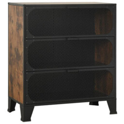 Berkfield Industrial Storage Cabinet Rustic Brown 72X36X82 Cm Metal And Mdf - thumbnail 1