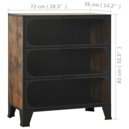 Berkfield Industrial Storage Cabinet Rustic Brown 72X36X82 Cm Metal And Mdf - thumbnail 9