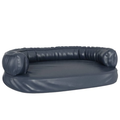 Vidaxl Ergonomic Foam Dog Bed Dark Blue 88X65 Cm Faux Leather - image 1