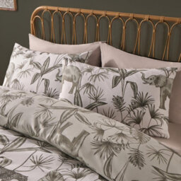 OHS Duvet Cover Set Safari Reversible Quilt Pillowcases Bedding, Sage - Double - thumbnail 3