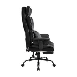 Living And Home Ergonomic High Back Black Office Chair With Footrest And Casters - thumbnail 3