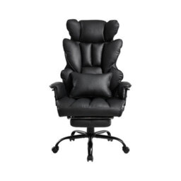 Living And Home Ergonomic High Back Black Office Chair With Footrest And Casters - thumbnail 2