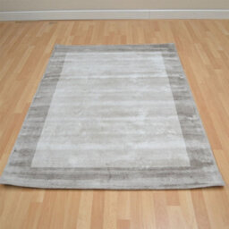 Beige Handmade , Luxurious , Modern , Plain Easy To Clean Viscose Rug For Living Room, Bedroom - 200 X 200 (Square) - thumbnail 5