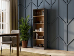 R60 Tall Bookcase Anthracite Artisan Oak - thumbnail 2