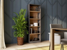 R60 Tall Bookcase Anthracite Artisan Oak - thumbnail 3