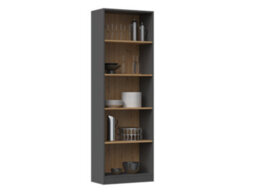 R60 Tall Bookcase Anthracite Artisan Oak - thumbnail 1