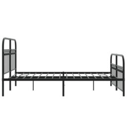 Berkfield Metal Bed Frame Without Mattress With Footboard Black 137X190Cm - thumbnail 5