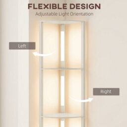 Homcom Corner Floor Lamp With Warm White Led Light, Oak - thumbnail 6