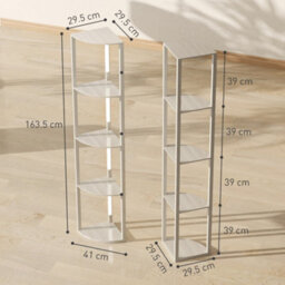 Homcom Corner Floor Lamp With Warm White Led Light, Oak - thumbnail 3
