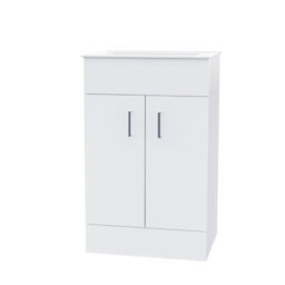 Nes Home Nanuya 500mm White Stylish Slim Basin Vanity Unit - thumbnail 6