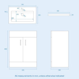 Nes Home Nanuya 500mm White Stylish Slim Basin Vanity Unit - thumbnail 7