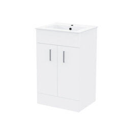 Nes Home Nanuya 500mm White Stylish Slim Basin Vanity Unit - thumbnail 5