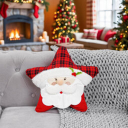 Luxury Living Star-Shaped Christmas Santa Cushion - thumbnail 1