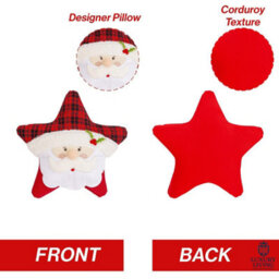 Luxury Living Star-Shaped Christmas Santa Cushion - thumbnail 4