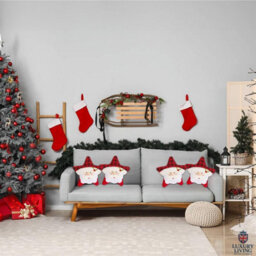 Luxury Living Star-Shaped Christmas Santa Cushion - thumbnail 6