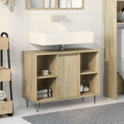 Berkfield Bathroom Cabinet Sonoma Oak 80X33X60 Cm Engineered Wood - thumbnail 3