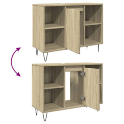 Berkfield Bathroom Cabinet Sonoma Oak 80X33X60 Cm Engineered Wood - thumbnail 7