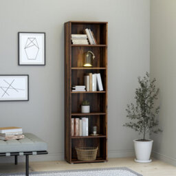 Furniture To Go Essential Narrow 5 Shelf Bookcase In Vintage Oak - thumbnail 4