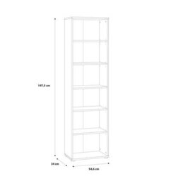 Furniture To Go Essential Narrow 5 Shelf Bookcase In Vintage Oak - thumbnail 6