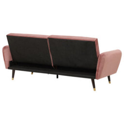Beliani Sofa Bed 3 Seater Vimmerby Velvet Pink - thumbnail 7