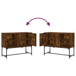 Berkfield Sideboard Smoked Oak 100X40X79.5 Cm Engineered Wood - thumbnail 9