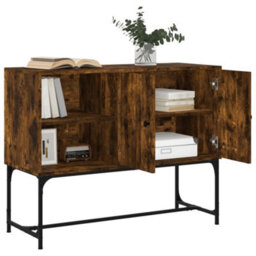 Berkfield Sideboard Smoked Oak 100X40X79.5 Cm Engineered Wood - thumbnail 4