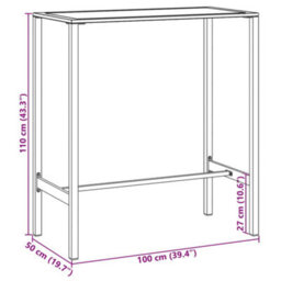 Walplus Bar Table Black 100X50X110 Cm Powder-Coated Steel - thumbnail 8