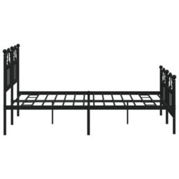 Berkfield Metal Bed Frame With Headboard And Footboard Black 140X190 Cm - thumbnail 6