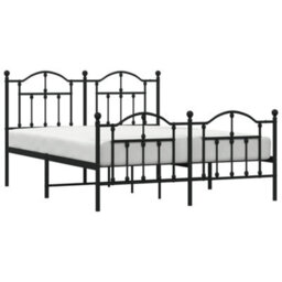 Berkfield Metal Bed Frame With Headboard And Footboard Black 140X190 Cm - thumbnail 3