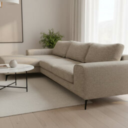 Abakus Direct Venice Chenille Corner Sofa In Taupe Left Facing With Deep Seats And Extra-Wide Padded Arms - thumbnail 4