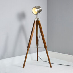 Litecraft Acton Satin Nickel Modern Tripod Floor Lamp - thumbnail 1