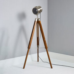 Litecraft Acton Satin Nickel Modern Tripod Floor Lamp - thumbnail 3