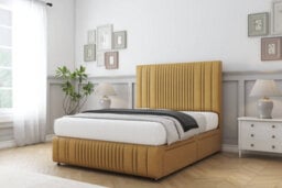 "Comfort The Foxy Mustard Plush Divan Bed Set No Drawers - 26"" Strutted & 12"" Footboard 3' Single" - thumbnail 2