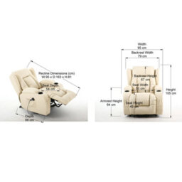 More4Homes Caesar Single Motor Electric Rise Recliner Bonded Leather Armchair Electric Lift Riser Chair (Cream) - thumbnail 9
