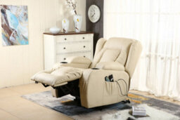 More4Homes Caesar Single Motor Electric Rise Recliner Bonded Leather Armchair Electric Lift Riser Chair (Cream) - thumbnail 8