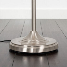 Valuelights Memphis Traditional Style Satin Nickel Barley Twist Floor Lamp With Grey Tapered Light Shade - With Led Gls Bulb - thumbnail 5