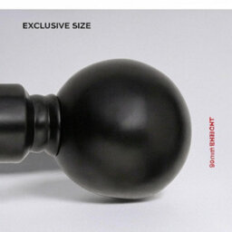 Bedlooms Plain Metal Curtain Pole- (120-210 Cm, 48''- 84'') Extendable Durable Rod Ball Finials 60 mm Matte Black Finish - thumbnail 4