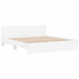 Berkfield Bed Frame With Led Without Mattress White 180X200 Cm Super King - thumbnail 6