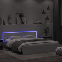 Berkfield Bed Frame With Led Without Mattress White 180X200 Cm Super King - thumbnail 4