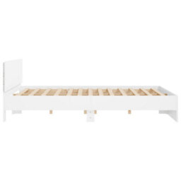 Berkfield Bed Frame With Led Without Mattress White 180X200 Cm Super King - thumbnail 8