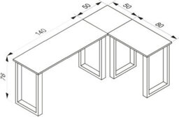 Vcm Desk Lona Silver / Honey Oak H. 76 X W. 190 X D. 130 Cm - thumbnail 3
