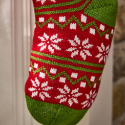 Dibor Traditional Snowflake Nordic Chunky Knit Xmas Gift Decoration Christmas Stocking For Kids - thumbnail 3