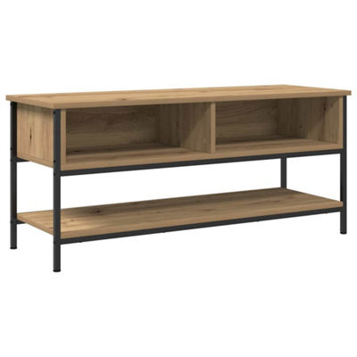 Berkfield Modern Tv Cabinet Artisan Oak 100X35X45 Cm Engineered Wood And Steel