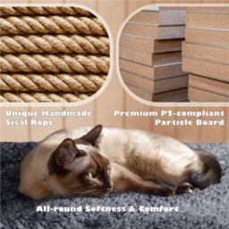 Yaheetech Dark Grey 137Cm Multilevel Cat Tree Tower With Scratching Posts And 2 Condos - thumbnail 6